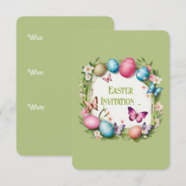 Osterkranz: Frohe Ostern - Einladung