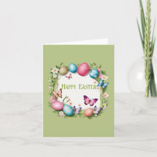 Osterkranz: Frohe Ostern - Karte