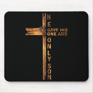 Osterkreuz Bibelvers John 3_16 Christliche Männer Mousepad
