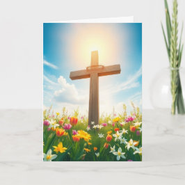 Osterkreuz und Halo Feiertagskarte
