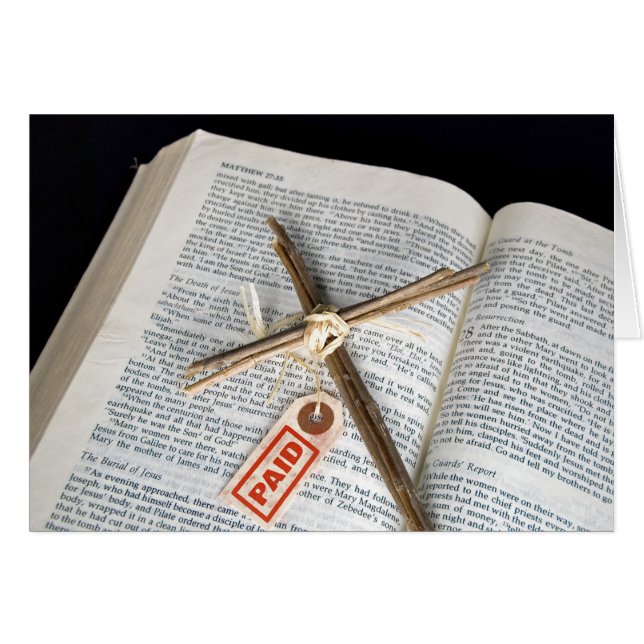 Osterkreuz und Preisschild in der Bibel (Vorderseite (Horizontal))