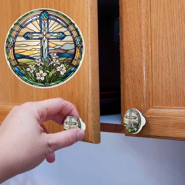 Osterkreuzglas - Imitate aus festem Glas Keramikknauf (Von Creator hochgeladen)
