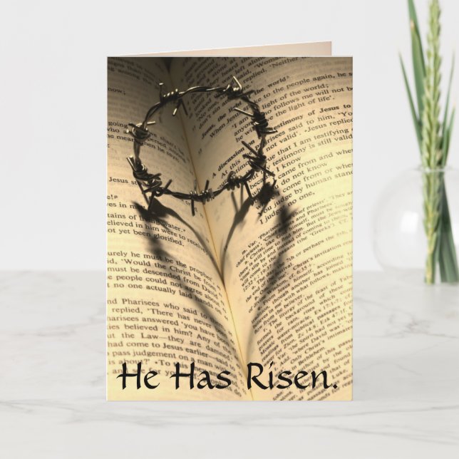 Osterkrone und Bibel Elegante Verse Custom Card Karte (Vorderseite)