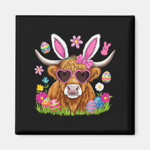 Osterkuh Niedlich Ostern Sonniger Bauer Frauen Kin Magnet