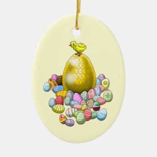Osterküken-Eier Keramik Ornament