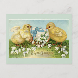 Osterküken im Retro-Stil Postkarte