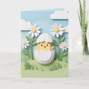 Osterküken-Papierkunst Gänseblümchen Frühling Feiertagskarte