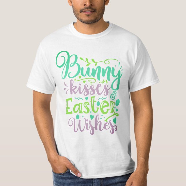 Osterküssenwünsche T-Shirt (Vorderseite)