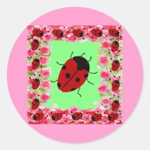 Osterladybug Runder Aufkleber