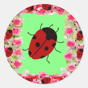 Osterladybug Runder Aufkleber