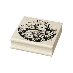 Osterlamm und Dogwood Gummistempel