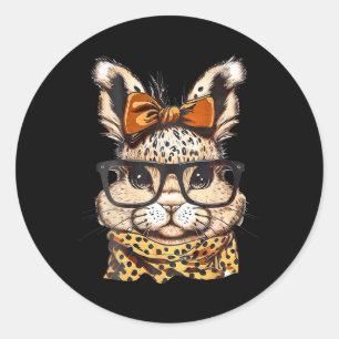 Osterleopard Print Gläser Rabbit Print Runder Aufkleber