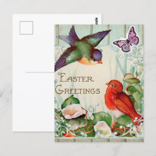Osterliche Frühlingsgrüße vintage Postkarte