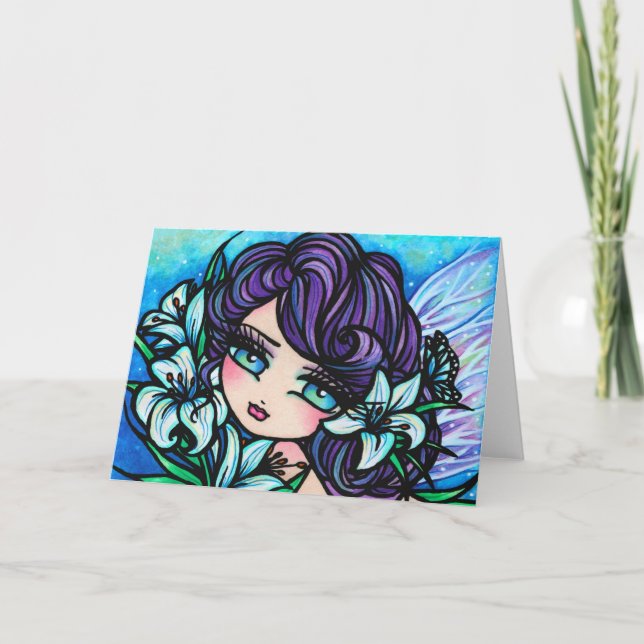 Osterlilie Fairy Fantasy Kunstmuseum von Hannah Ly Karte (Vorderseite)
