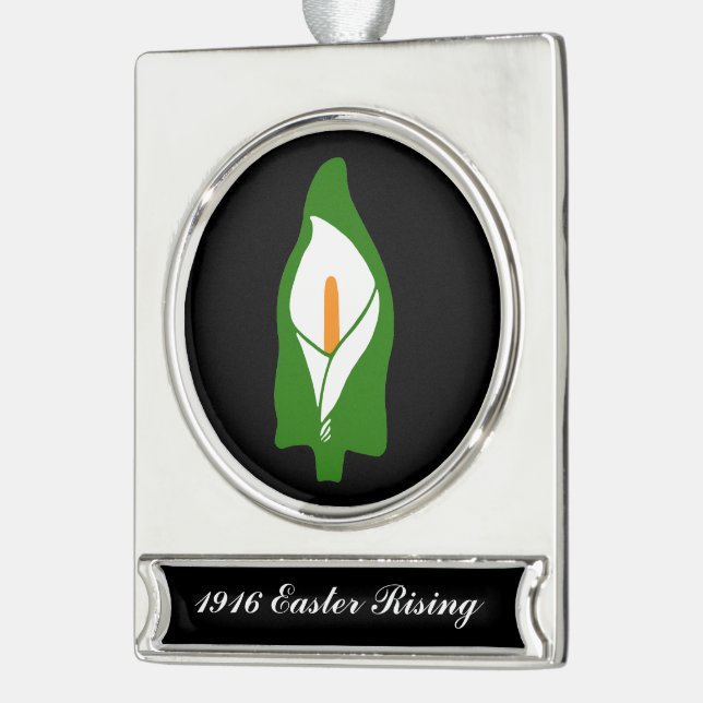 Osterlilien-Fahnen-Dekoration Banner-Ornament Silber (Links)