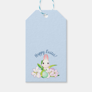 Osterlilien und süße Bunnies Geschenkanhänger