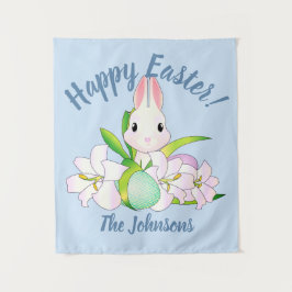 Osterlilies & Sweet Bunnies Wandteppich