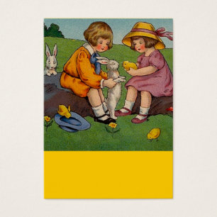 Ostermädchen und Junge mit Brötchen