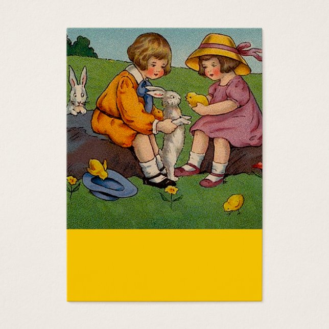 Ostermädchen und Junge mit Brötchen (Vorderseite)
