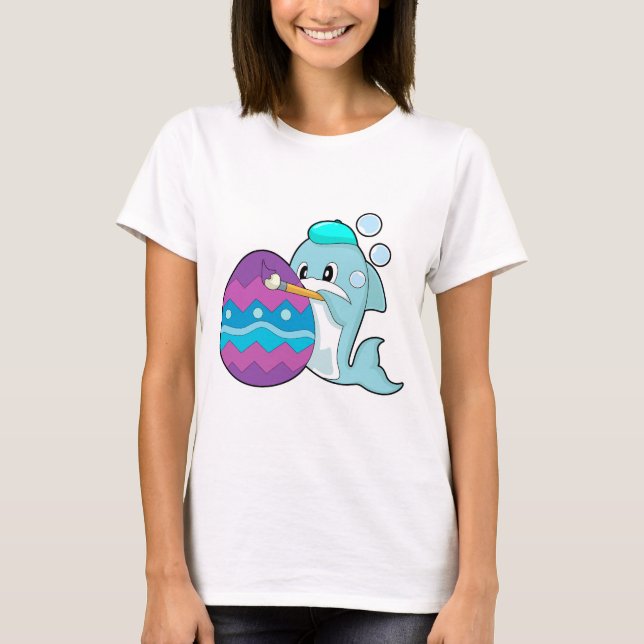 Ostermalerei mit Delfin T-Shirt (Vorderseite)