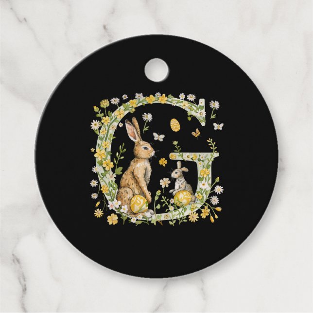 Ostermonogramm G (Text anpassbar) Geschenkanhänger (Vorderseite)