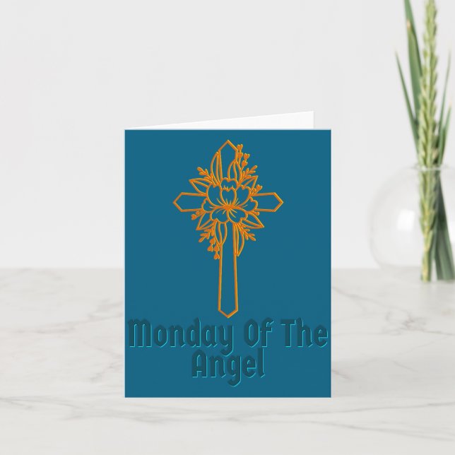 Ostermontag religiöser Engel-Design Karte (Vorderseite)