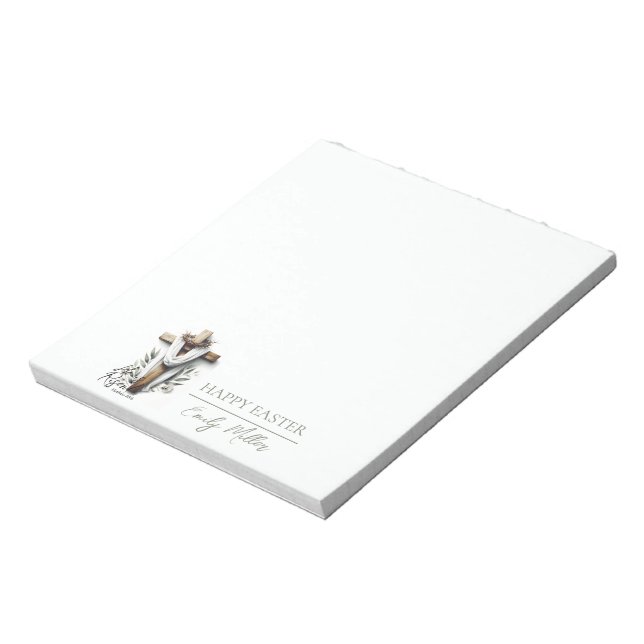 Ostermorgen-Kreuz mit Dornenkrone  Notizblock (Rotiert)