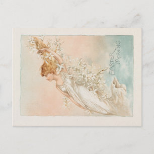 "Ostermorgen" - Vintage Druck, L. Prang & Co. Postkarte