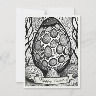 Ostermotiv b/w Cartoon mit Ostereiern 25024