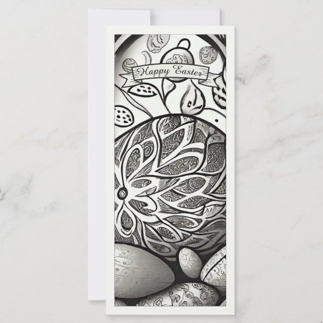 Ostermotiv b/w Cartoon mit Ostereiern 97330 (Vorderseite)
