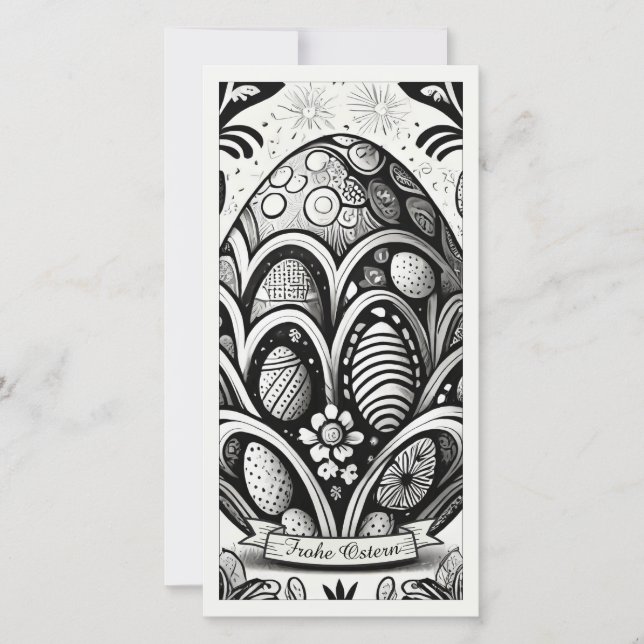 Ostermotiv monochrome Cartoon mit Ostereier 10756 (Vorderseite)