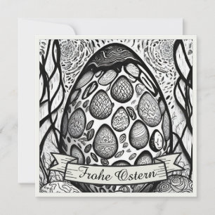 Ostermotiv monochrome Cartoon mit Ostereier 25024
