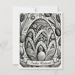 Ostermotiv monochrome Cartoon mit Ostereier 52158