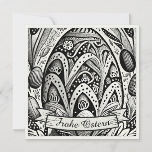 Ostermotiv monochrome Cartoon mit Ostereier 52158
