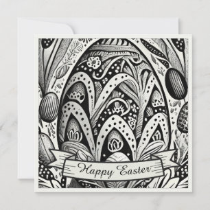 Ostermotiv s/w Cartoon mit Ostereiern 52158