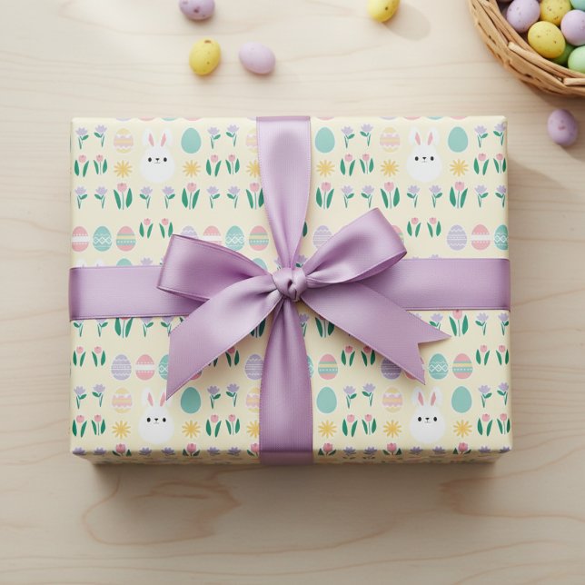 Ostermuster-Schleifpapier Geschenkpapier (Sweet Easter Bunny & Floral Wrapping Paper)
