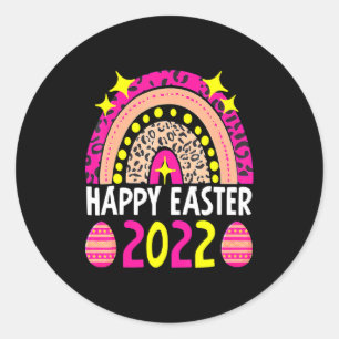 Ostern 2022 Regenbogen süß frohe Ostern 2022 Runder Aufkleber