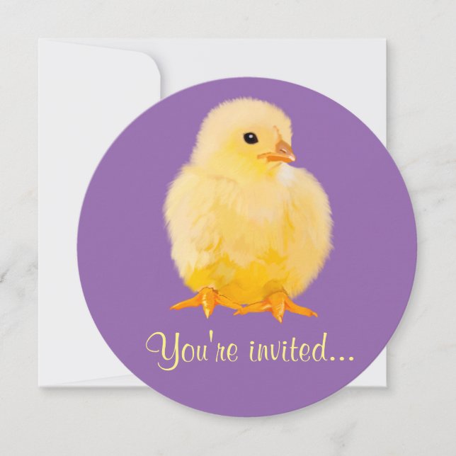 Ostern-Abendessen mit Küken Einladung (Vorderseite)