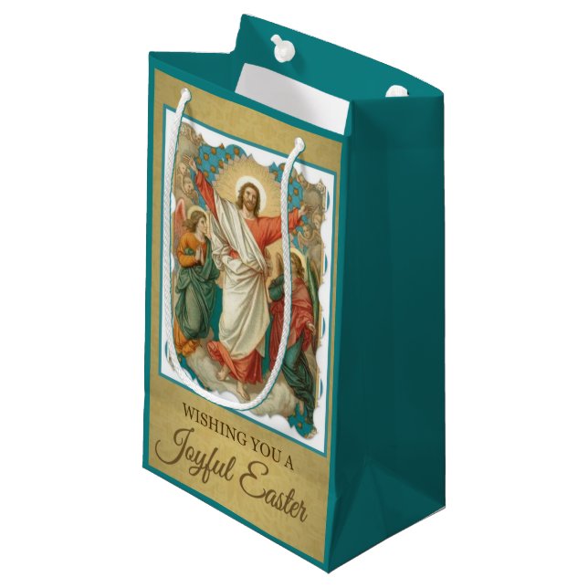 Ostern-Auferstehung von Jesus-Engeln Kleine Geschenktüte (Vorderseite Schrägansicht)