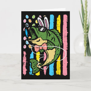 Ostern B Fisch Bunny Uns Flagge Patriot Angeln Män Karte