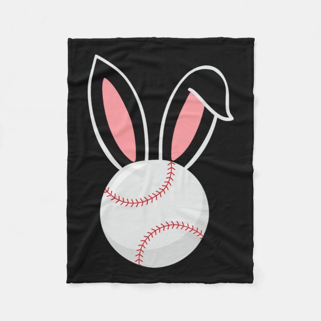 Ostern Baseball Bunny Oars Fun Baseball Ostern Fleecedecke (Vorderseite)