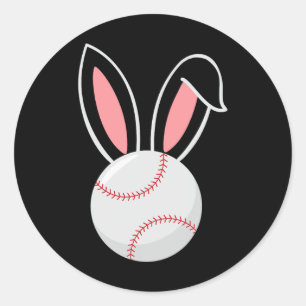 Ostern Baseball Bunny Oars Fun Baseball Ostern Runder Aufkleber