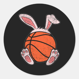 Ostern Basketball Lover Bunny Ears Ball Niedlich R Runder Aufkleber