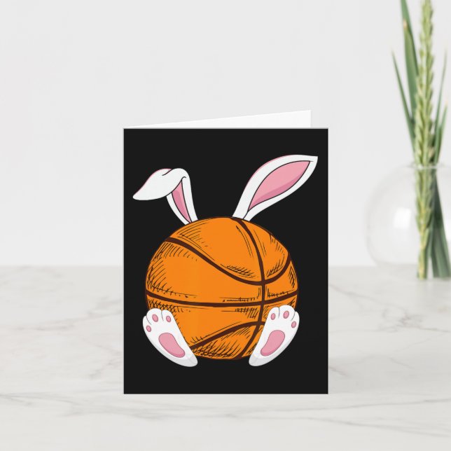 Ostern Basketball Rabbit Bunny Happy Ostertag 2 Karte (Vorderseite)