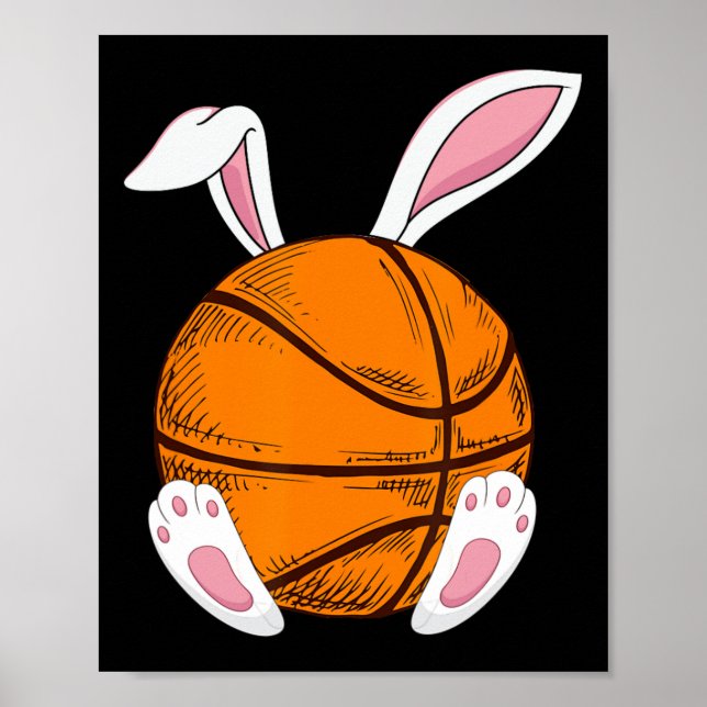 Ostern Basketball Rabbit Bunny Happy Ostertag 2 Poster (Vorne)