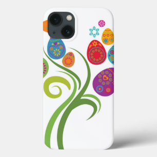 Ostern-Baum mit farbigen Eiern und Blumen Case-Mate iPhone Hülle