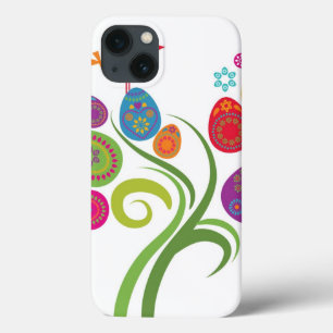 Ostern-Baum mit farbigen Eiern und Blumen title_seo2