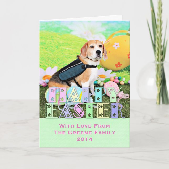 Ostern - Beagle - Brady Feiertagskarte (Vorderseite)