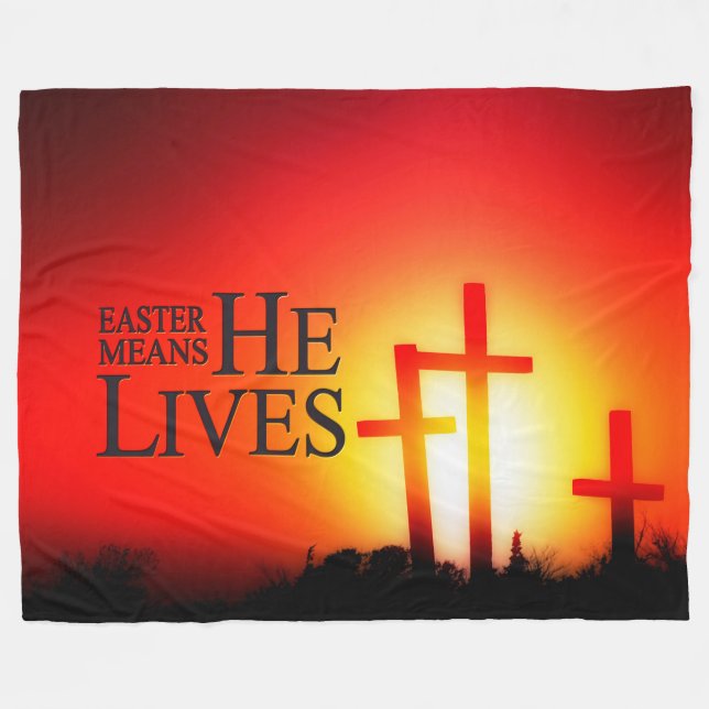 Ostern bedeutet, dass er Fleece Blanket lebt (Vorderseite (Horizontal))