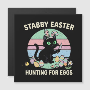 Ostern beim Eierjagen Lustige Katze Magnetkarte